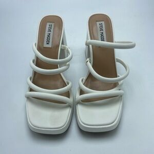 Steve Madden White Strappy Platform Sandals